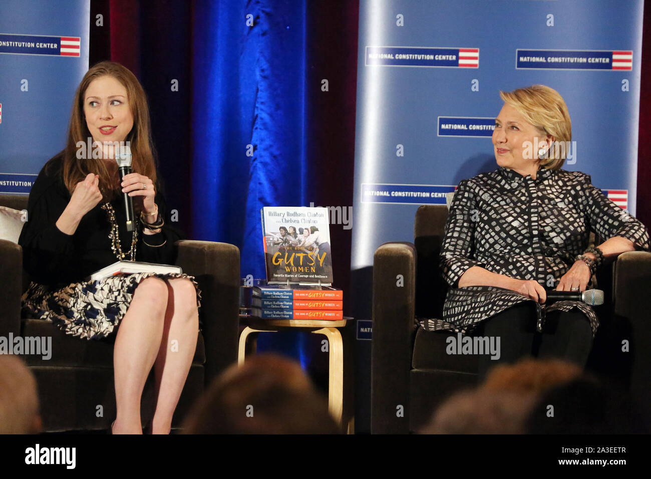 Philadelphia PA, USA. 7th Oct, 2019. Hillary Rodham Clinton and her ...