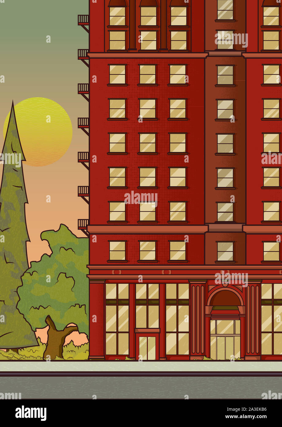 Building illustration 2d hi-res stock photography and images - Alamy