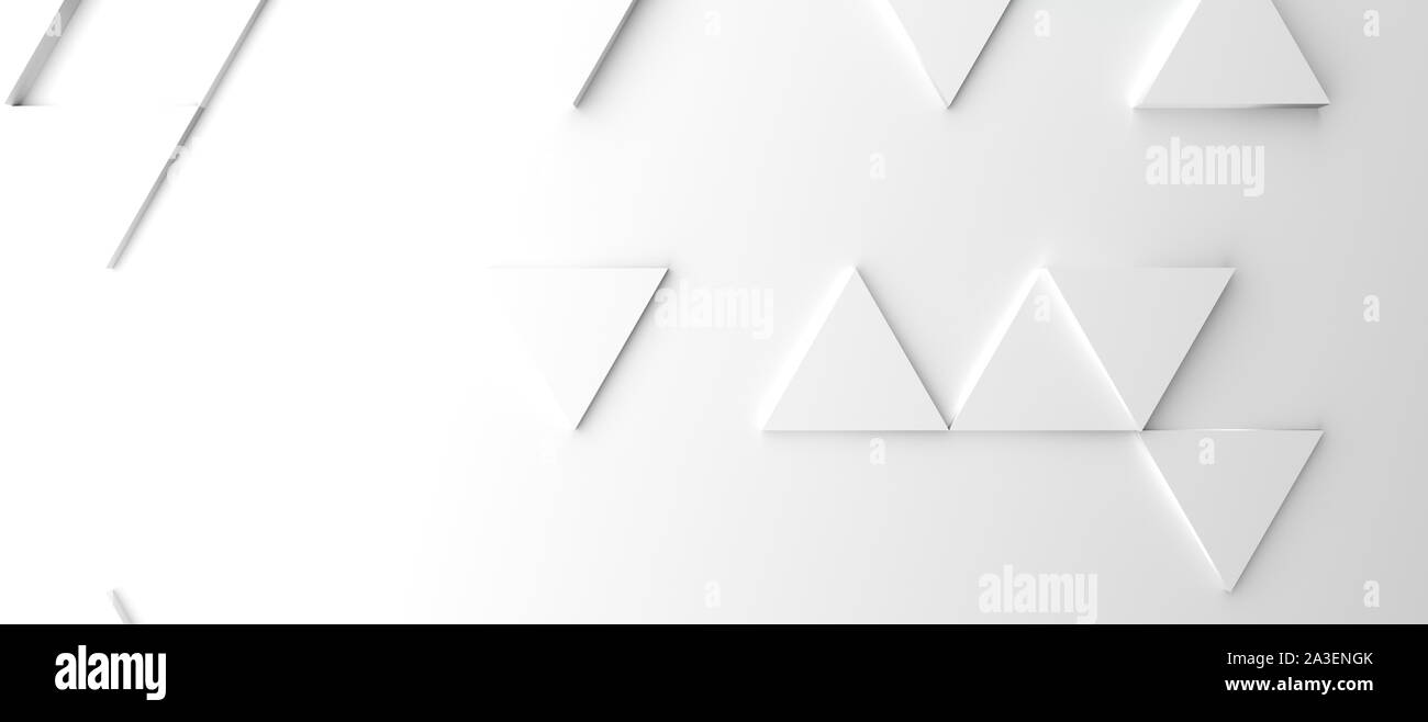 Abstract modern white triangle background, 3d rendering Stock Photo