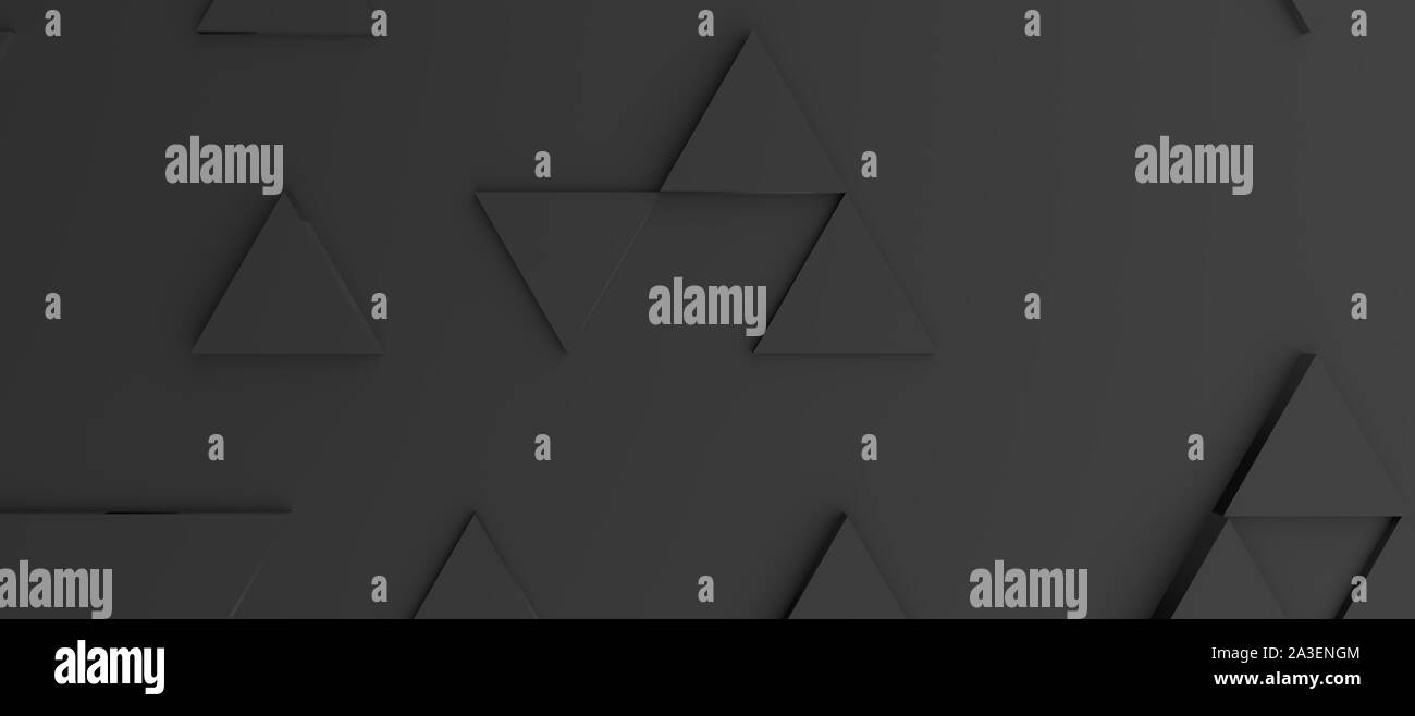Abstract modern black triangle background, 3d rendering Stock Photo