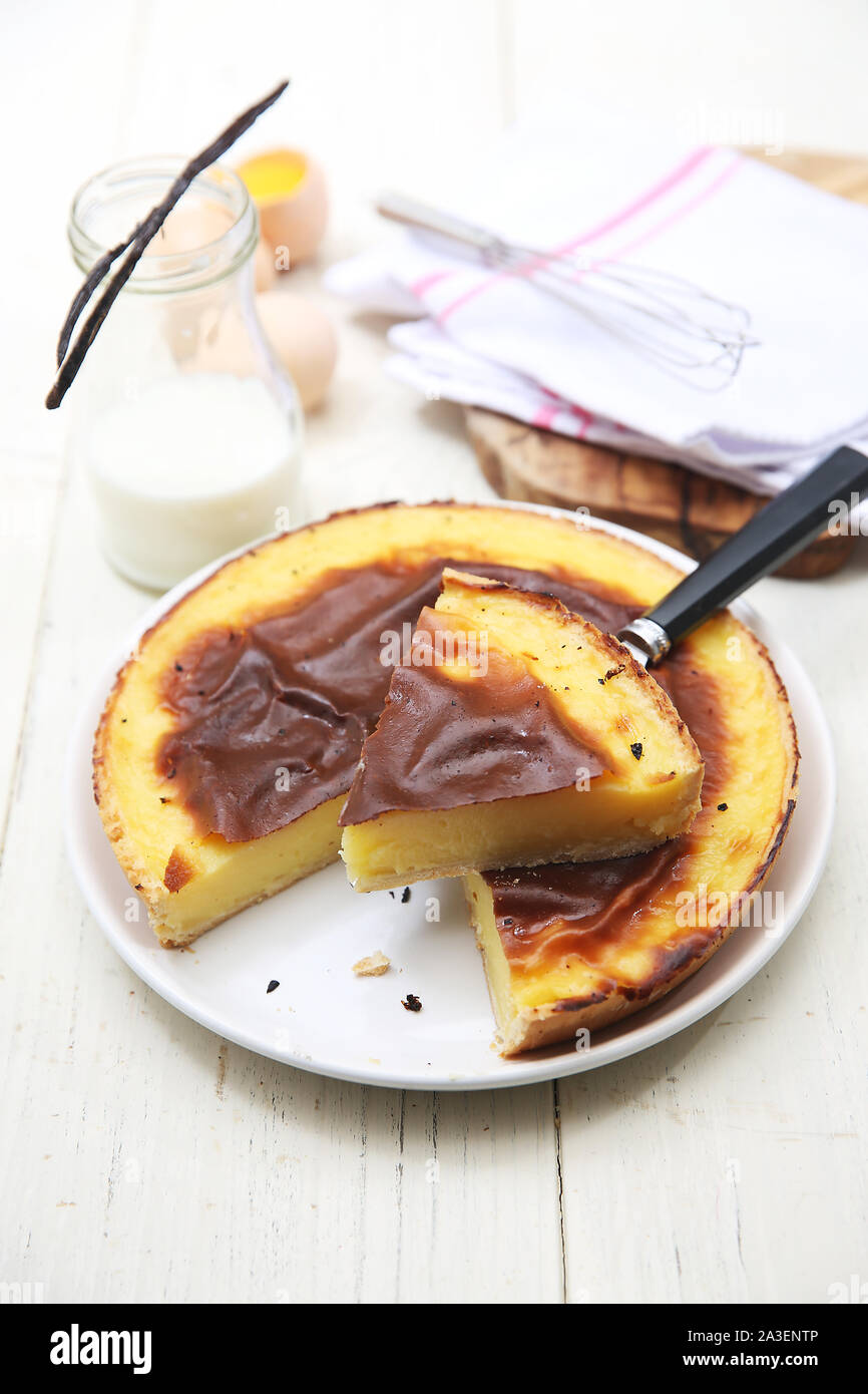 Flan parisien Stock Photo