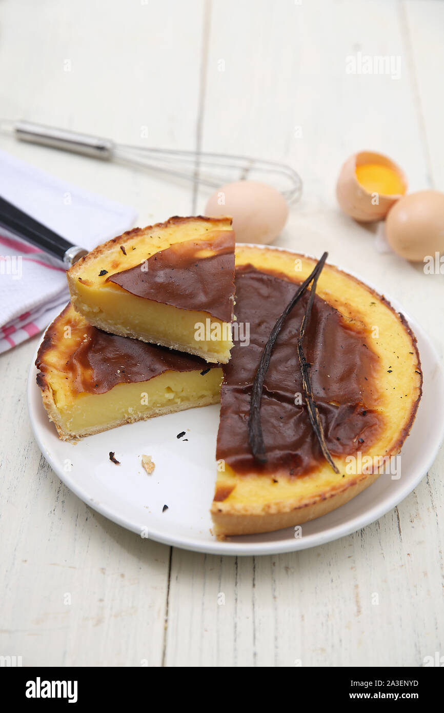 Flan parisien Stock Photo