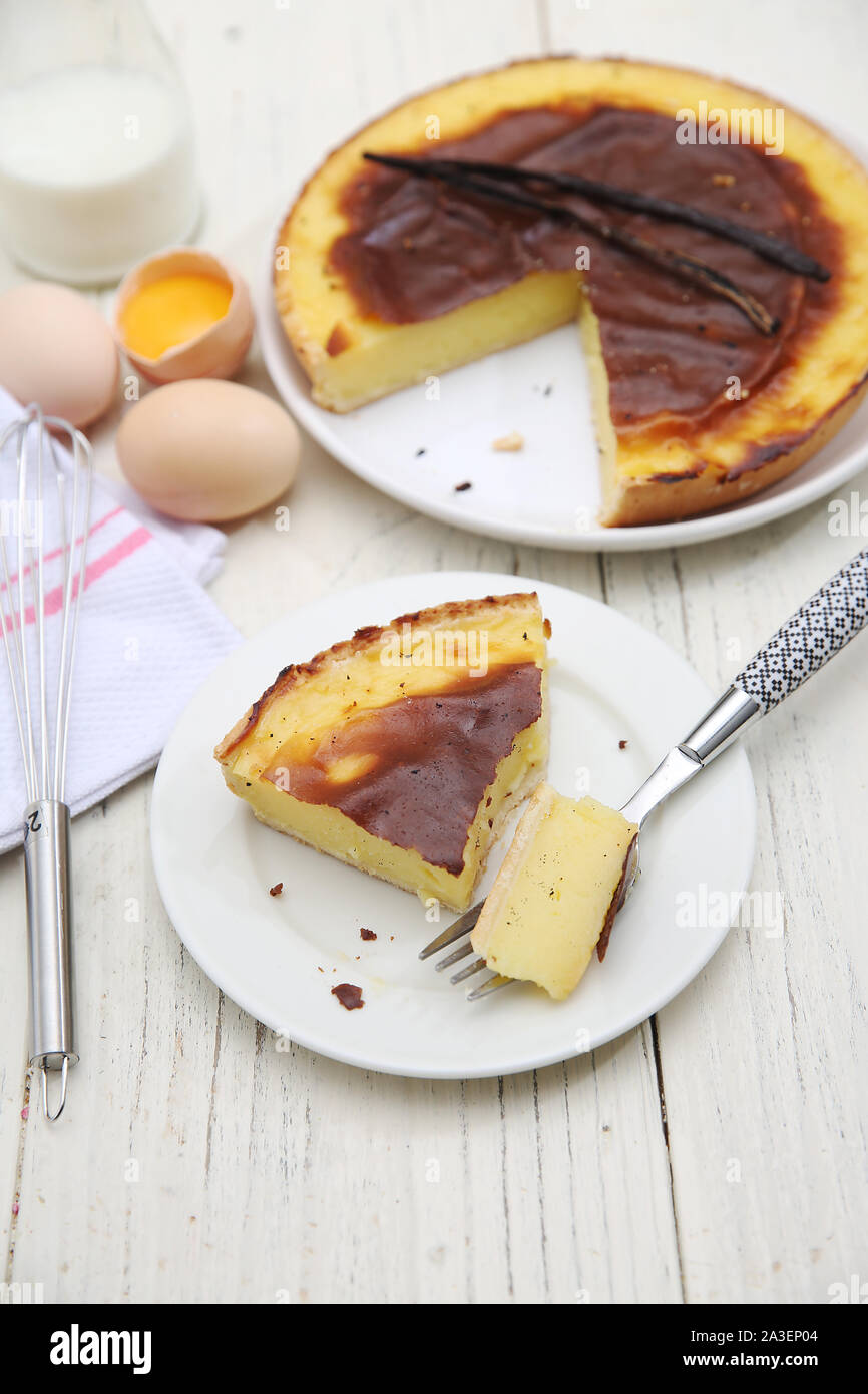 Flan parisien Stock Photo