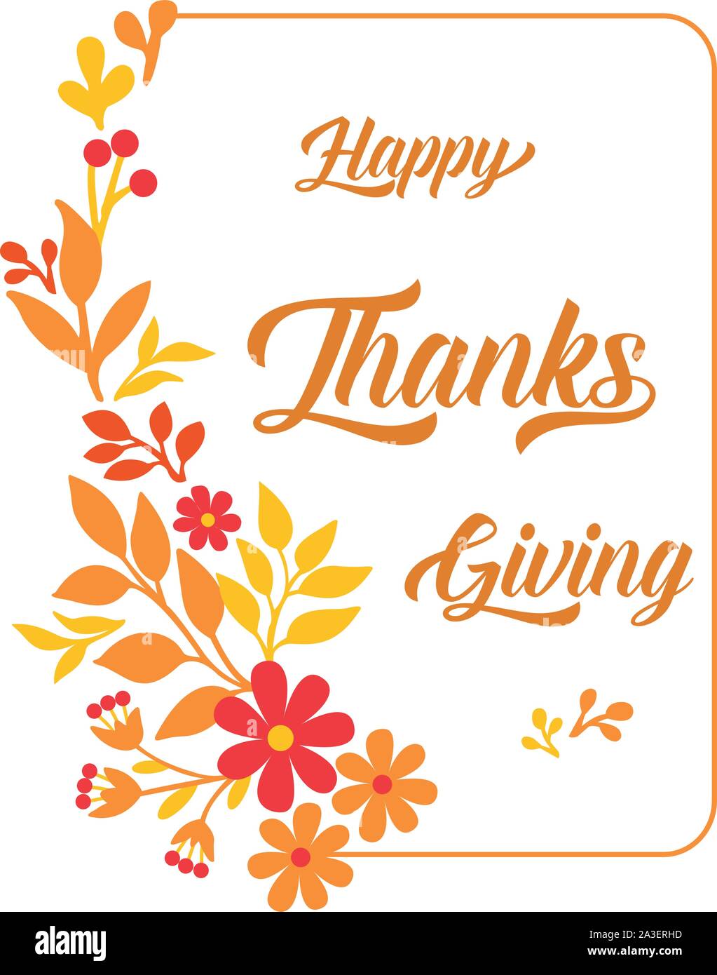 Text poster of thanksgiving, with design of cute autumn leaf flower ...