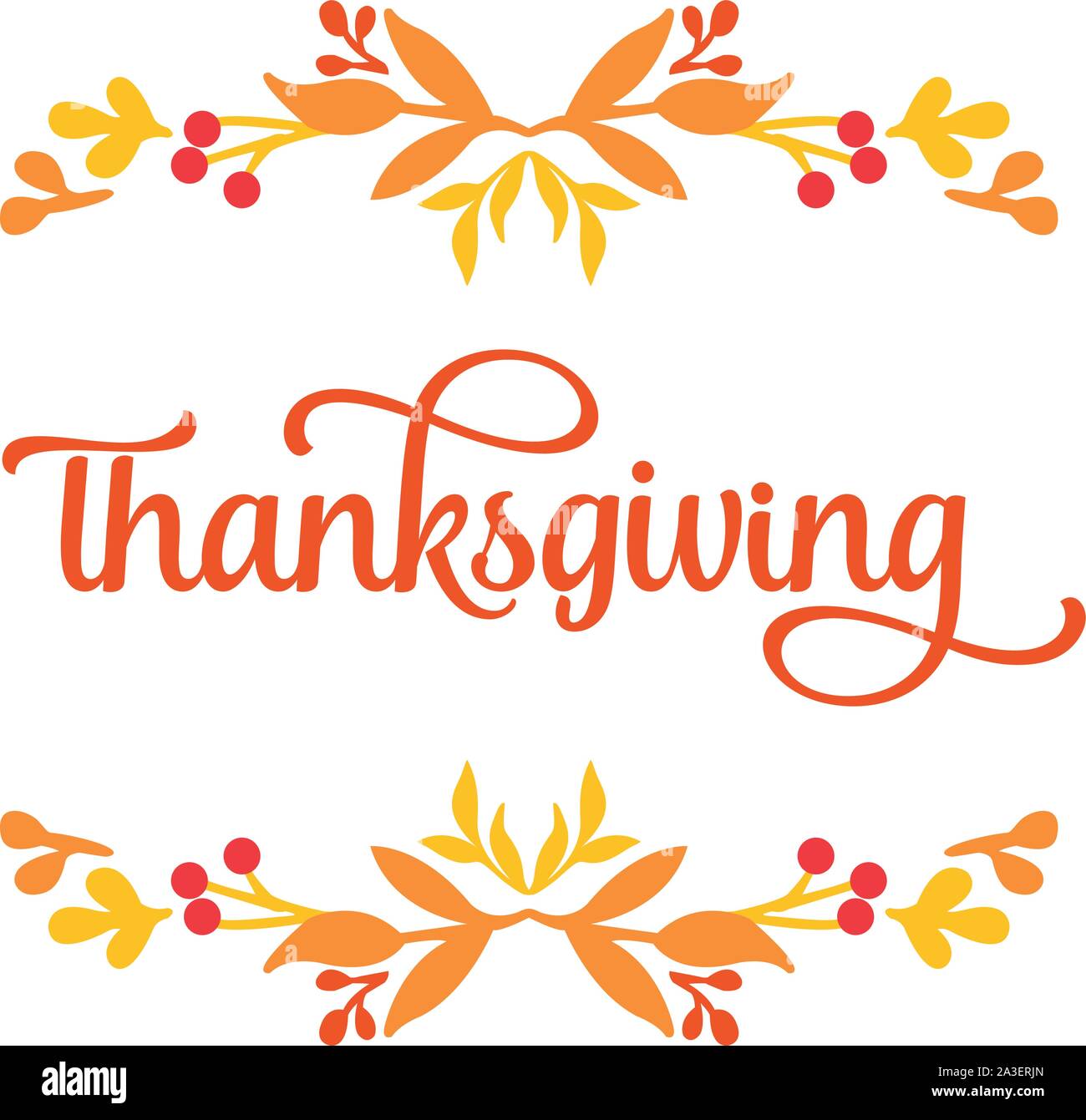 Text poster of thanksgiving, with design of cute autumn leaf flower ...