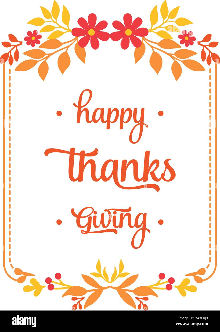 Text poster of thanksgiving, with design of cute autumn leaf flower ...