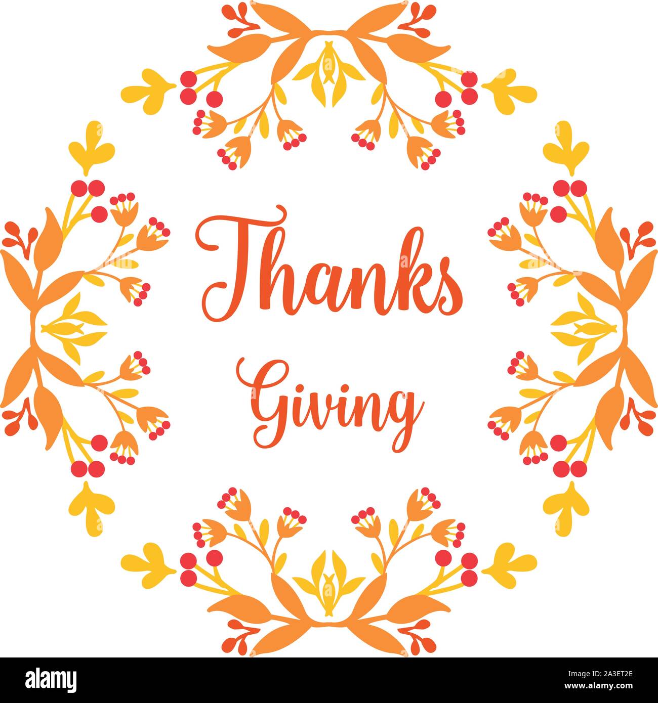 Invitation card lettering of thanksgiving, with various style of autumn ...