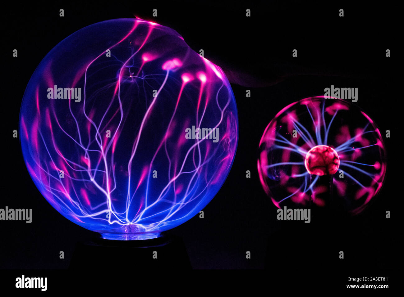 Electricity fire-ball. Abstract photo of electric waves. Static electricity - Stock Image Stock Photo