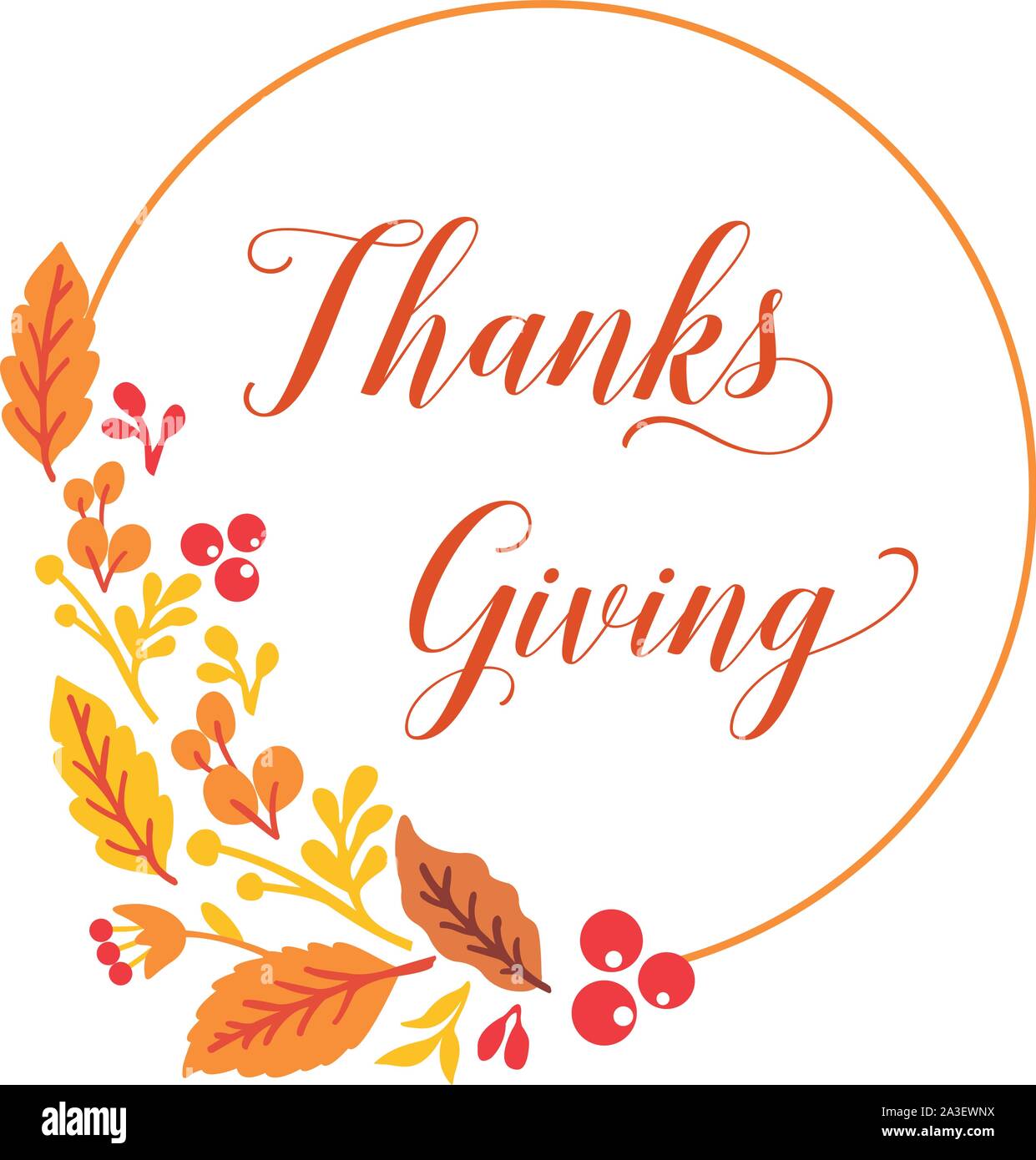 Concept of card thanksgiving, with motif of autumn leaves frame. Vector ...