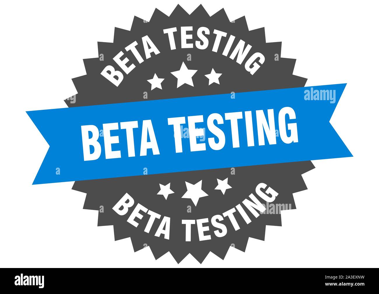 beta testing sign. beta testing blue-black circular band label Stock Vector