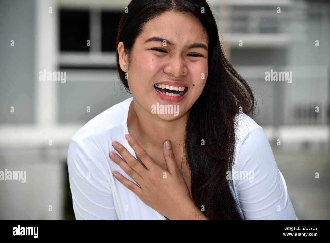 A Beautiful Woman Laughing Stock Photo