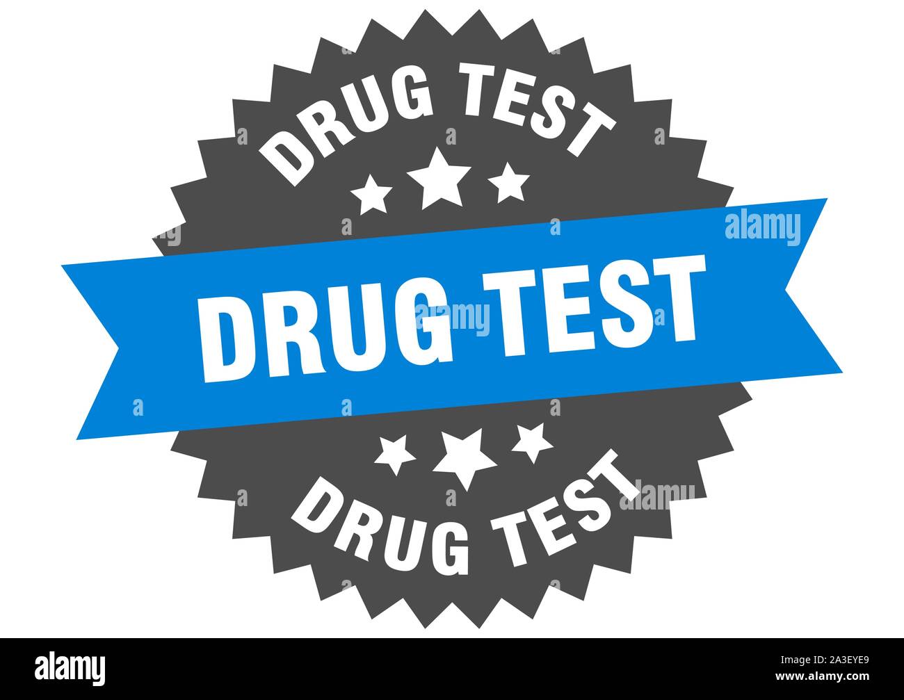 drug test sign. drug test blueblack circular band label Stock Vector