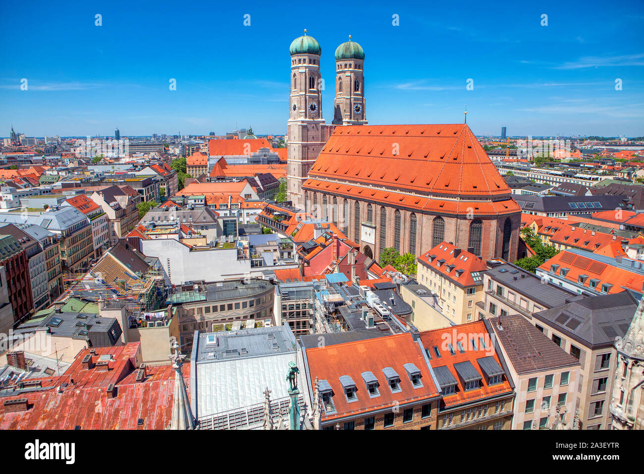 beautiful aerial view of Frauenkirche in Munich Stock Photo - Alamy