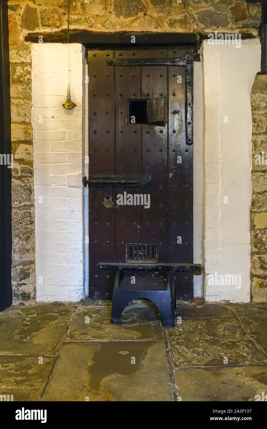 Old prison cell door, The old Gaol, Leicester Guildhall, England, UK Stock Photo