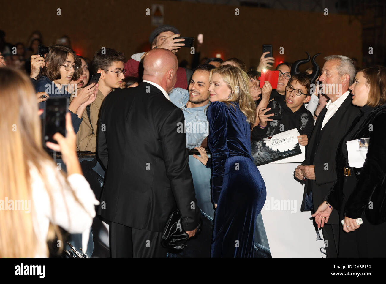 Rome, Presentation of the Maleficent Film - Angelina Jolie and Michelle Pfeiffer meet the fans In the Photo: Michelle Pfeiffer Stock Photo