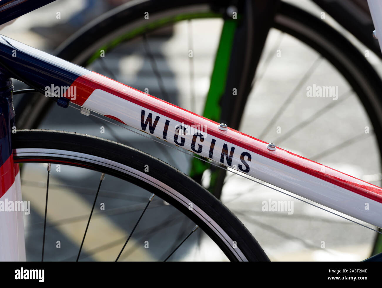 A Wiggins racing bicycle Stock Photo