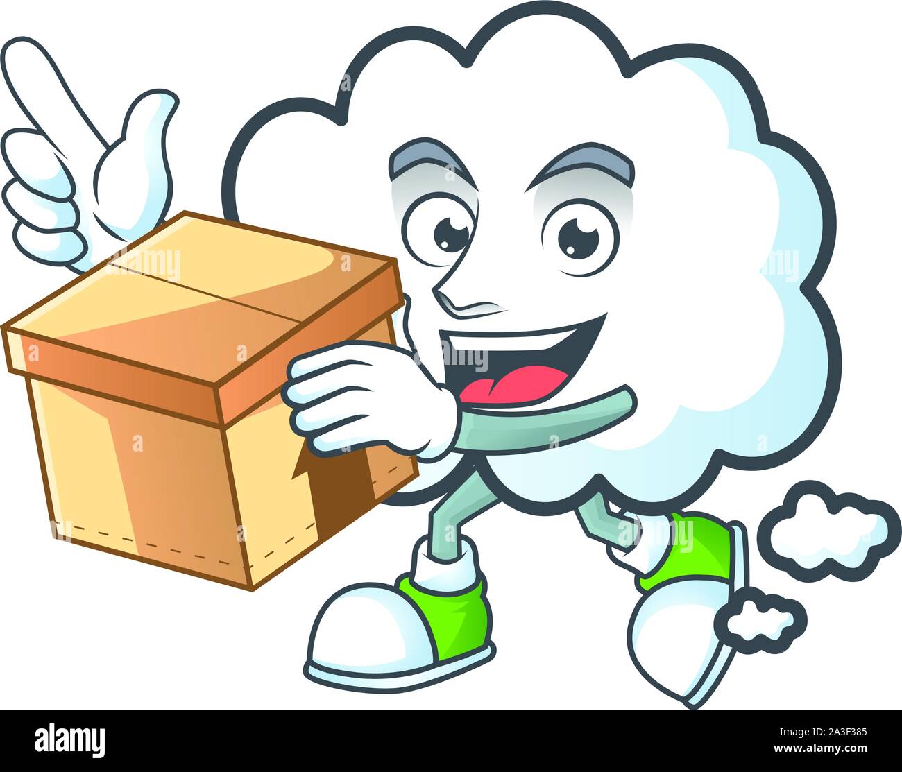 With box cloud bubble with cartoon character style Stock Vector Image ...