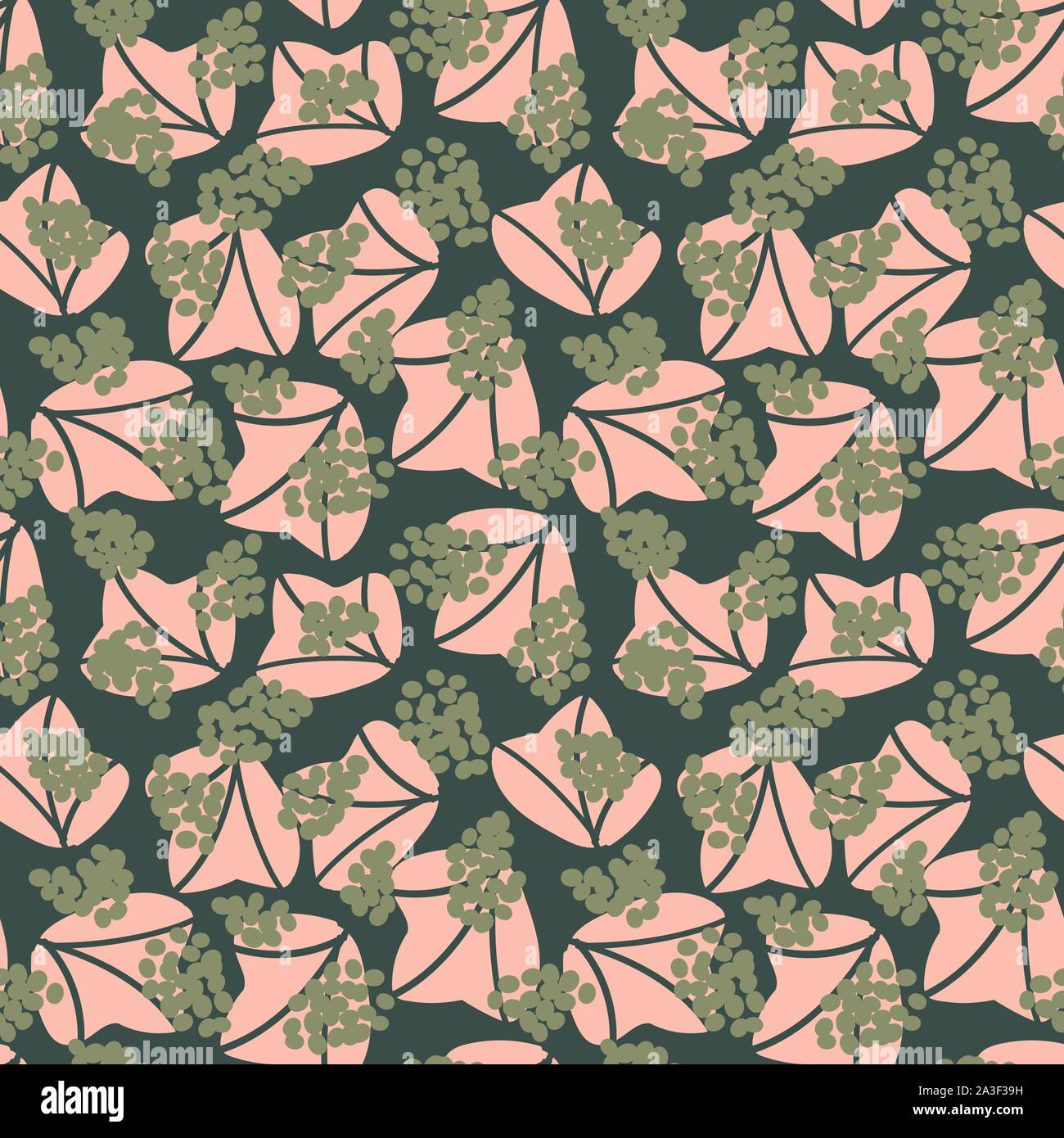 seamless vector pattern with green grapes fruit and leaves Stock Vector ...