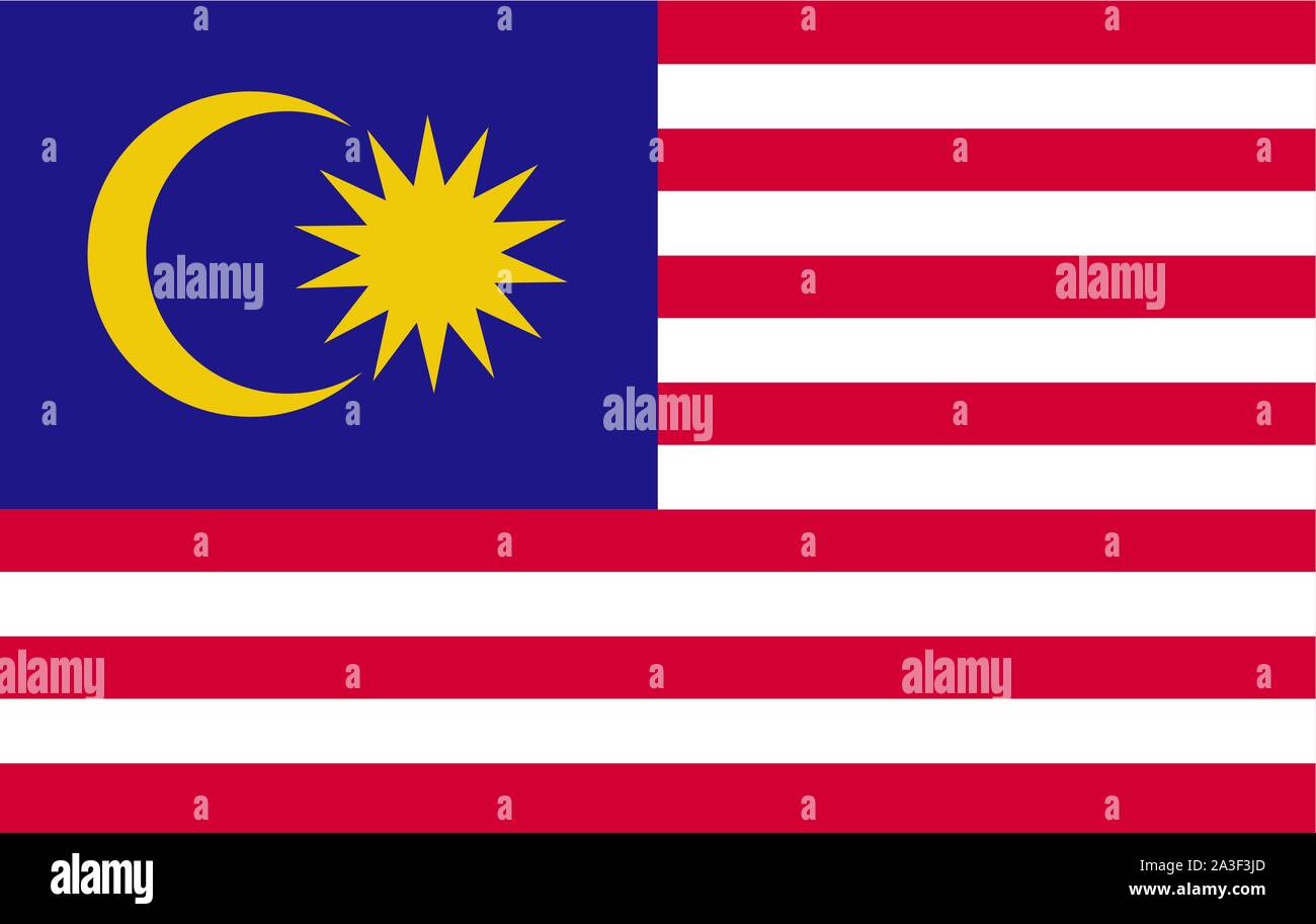 original and simple Malaysia flag isolated in official colors and ...