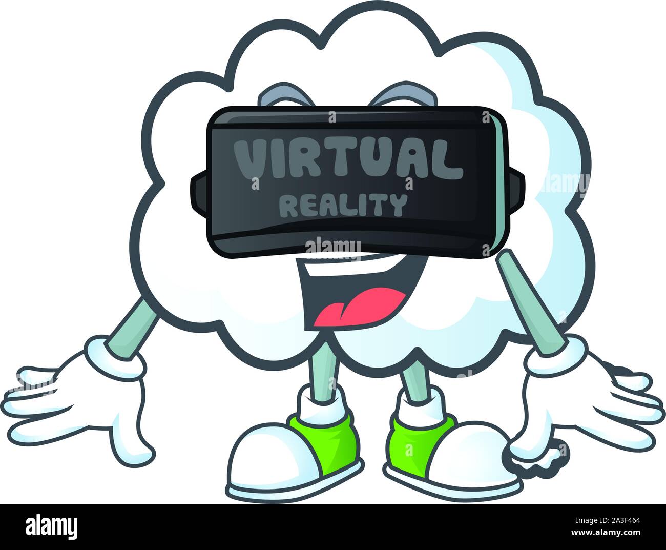 Virtual reality design cloud bubble for icon thinking Stock Vector