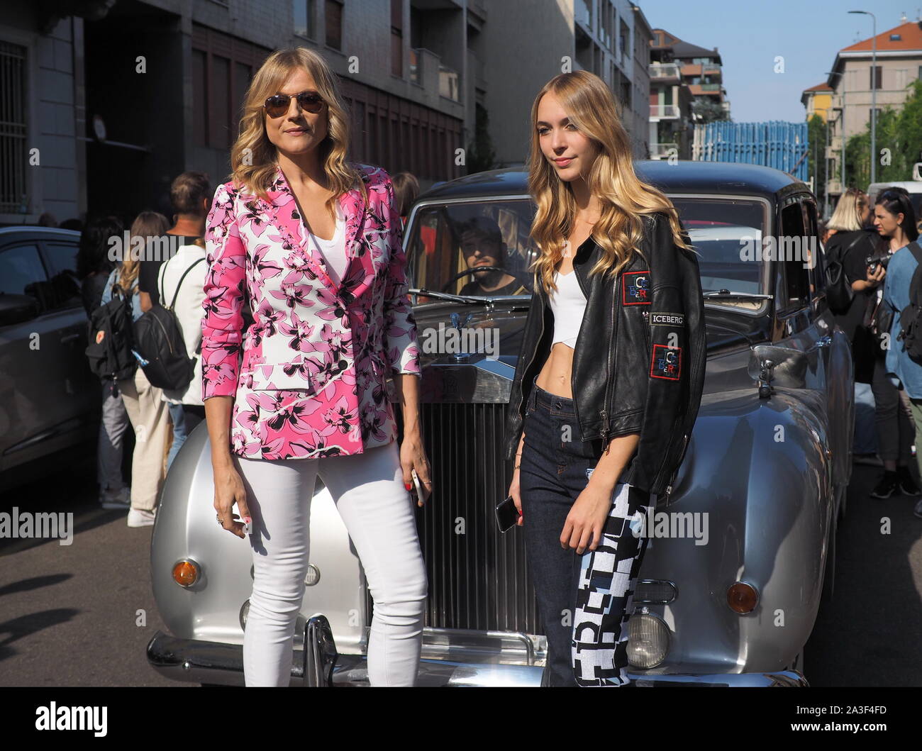 MILAN, Italy: 20 September 2019: Natasha Stefanenko and daughter Sasha
