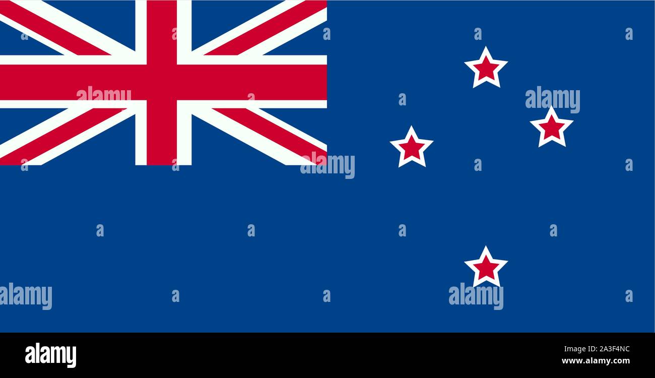New Zealand flag, official colors and proportion correctly. National New Zealand flag Stock