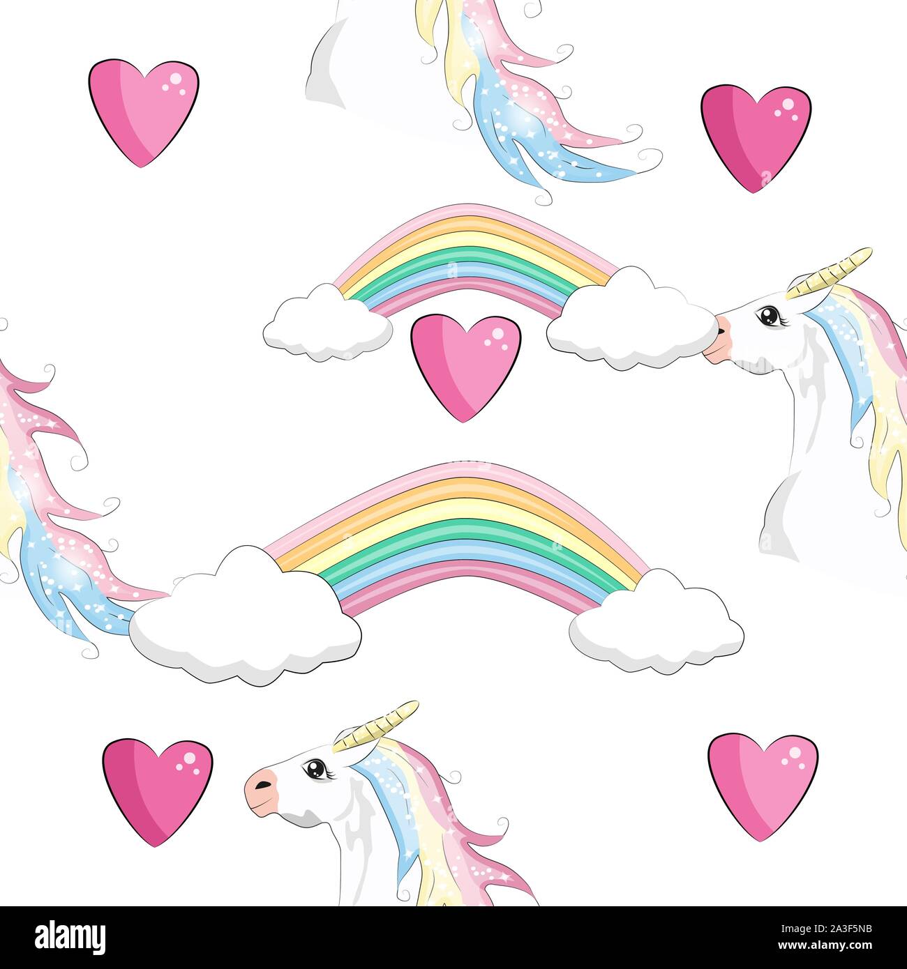 Seamless pattern with unicorn silhouette. Cute magic background ...