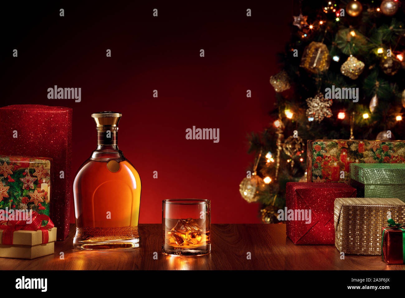 new year bottle Stock Photo