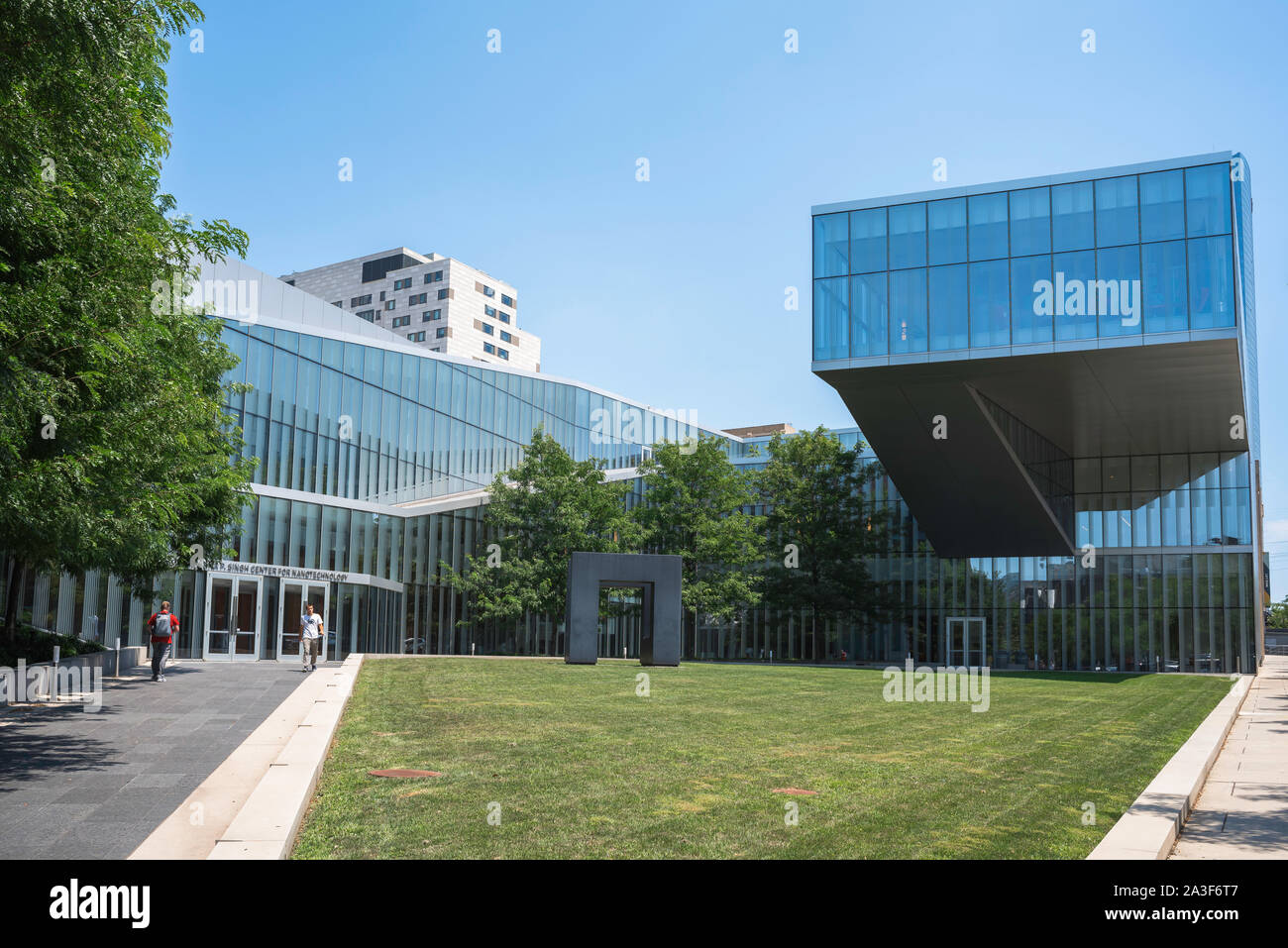 View of the exterior of the Krishna P Singh Center For Nanotechnology building on Walnut Street in University City, Philadelphia, Pennsylvania, USA Stock Photo