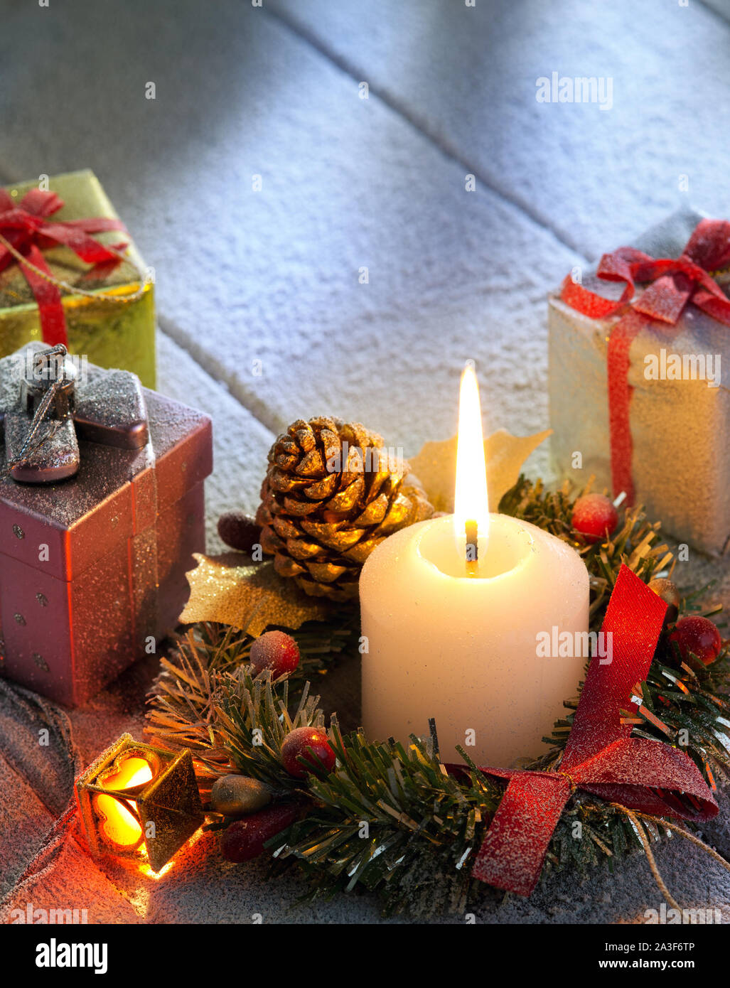 christmas candle Stock Photo