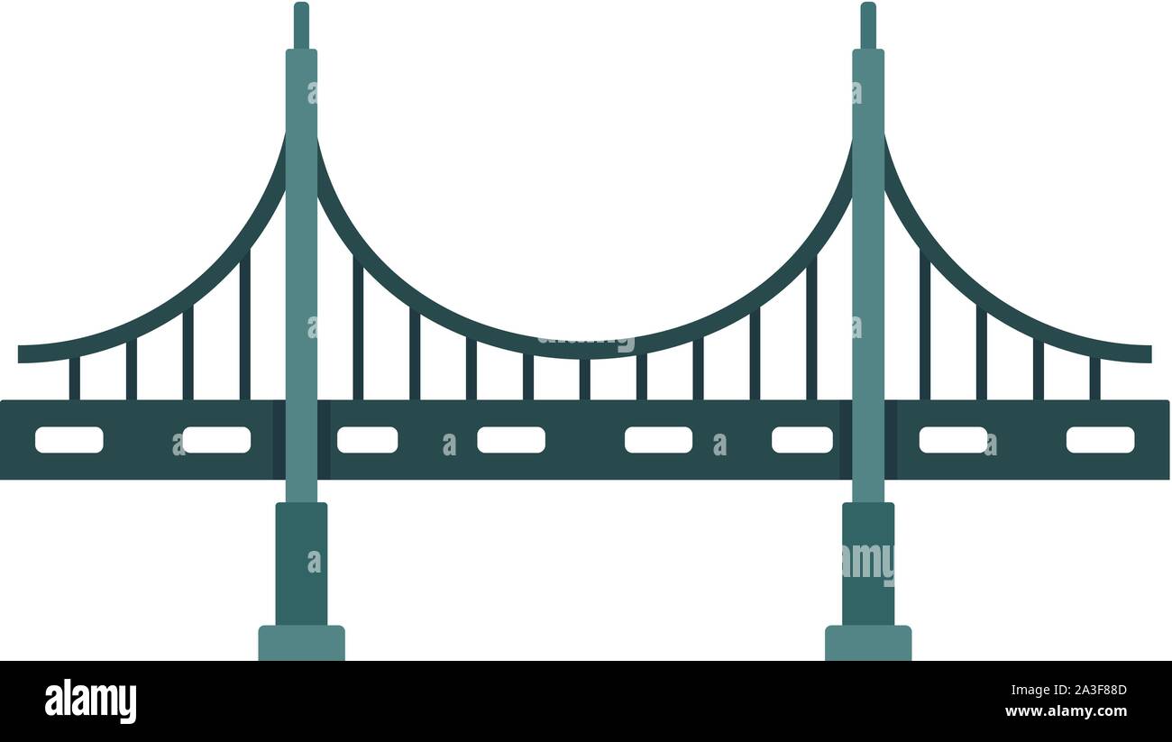 Big metal bridge icon. Flat illustration of big metal bridge vector ...