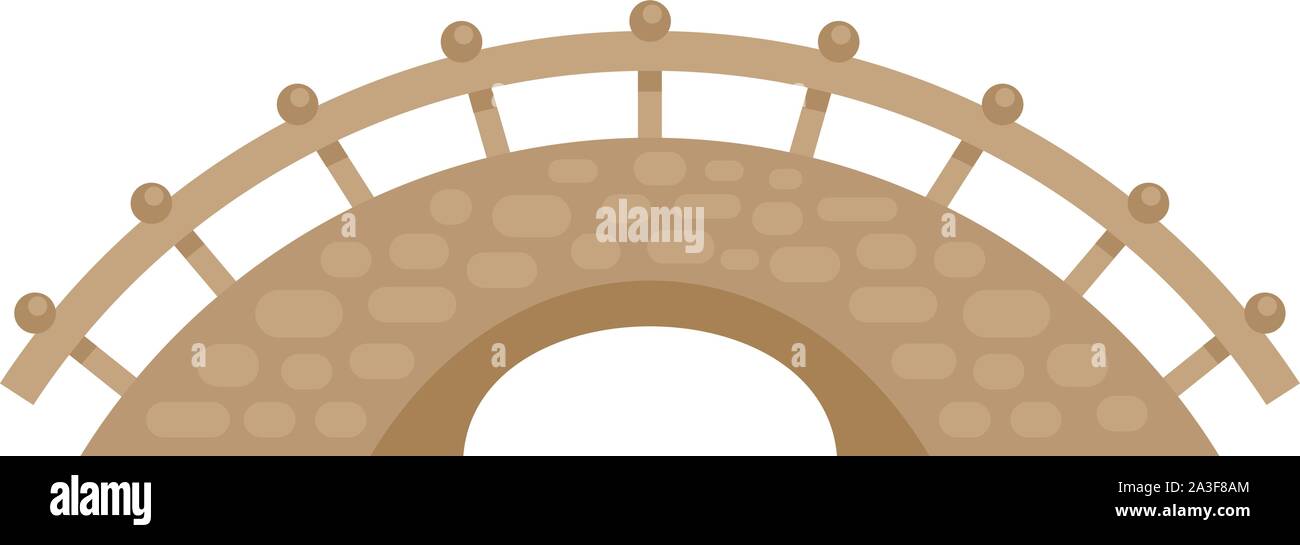 Bridge building icon. Flat illustration of bridge building vector icon