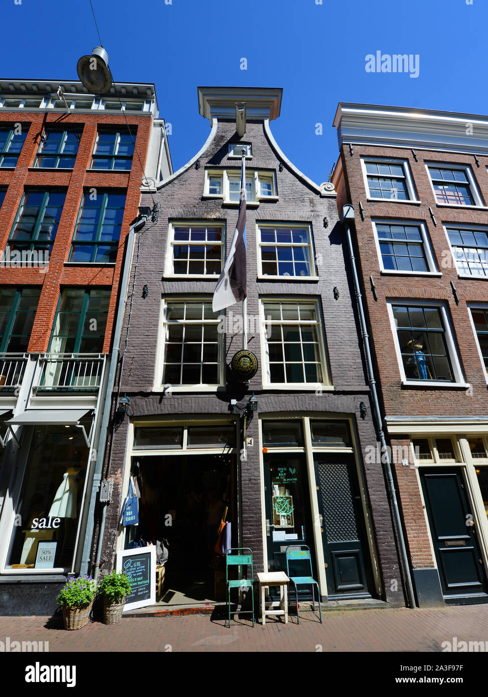 Beautiful old buildings in Amsterdam, Holland. Stock Photo