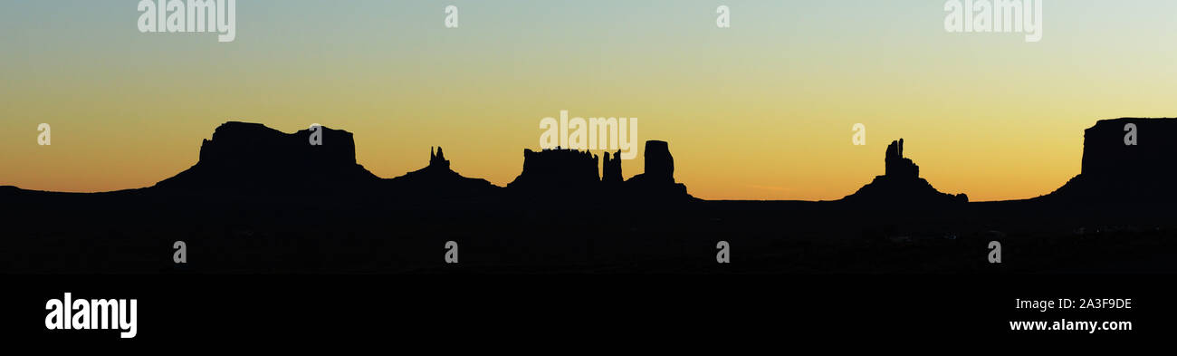 sunrise over Monument valley in the Arizona - Utah border in the USA> Stock Photo