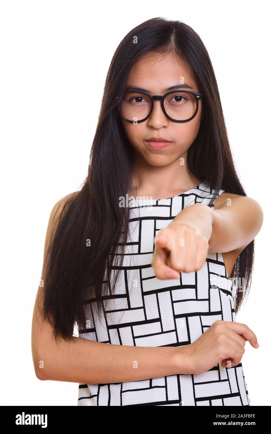 Young Asian teenage nerd girl pointing finger at camera Stock Photo - Alamy Young Asian teenage nerd girl pointing finger at camera Stock Photo - Alamy