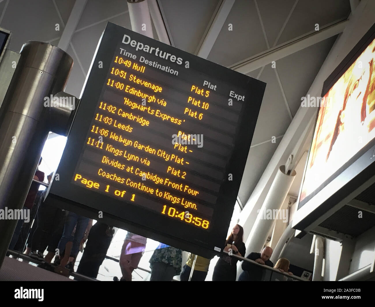 Harry Potter Hogwarts Express sign at Kings Cross Station in London England on 1 September 2019 Stock Photo Alamy
