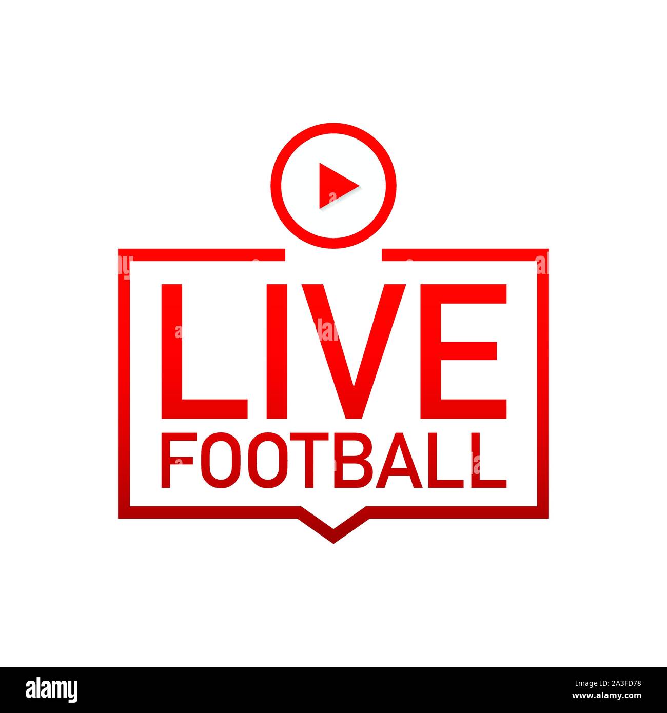 Live Football streaming Icon, Button for broadcasting or online football stream