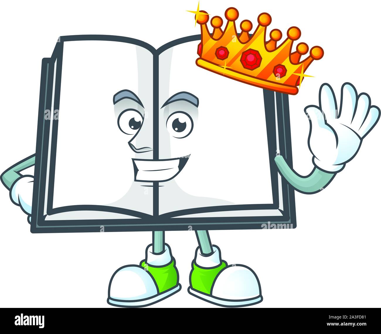 King open book on a white background Stock Vector