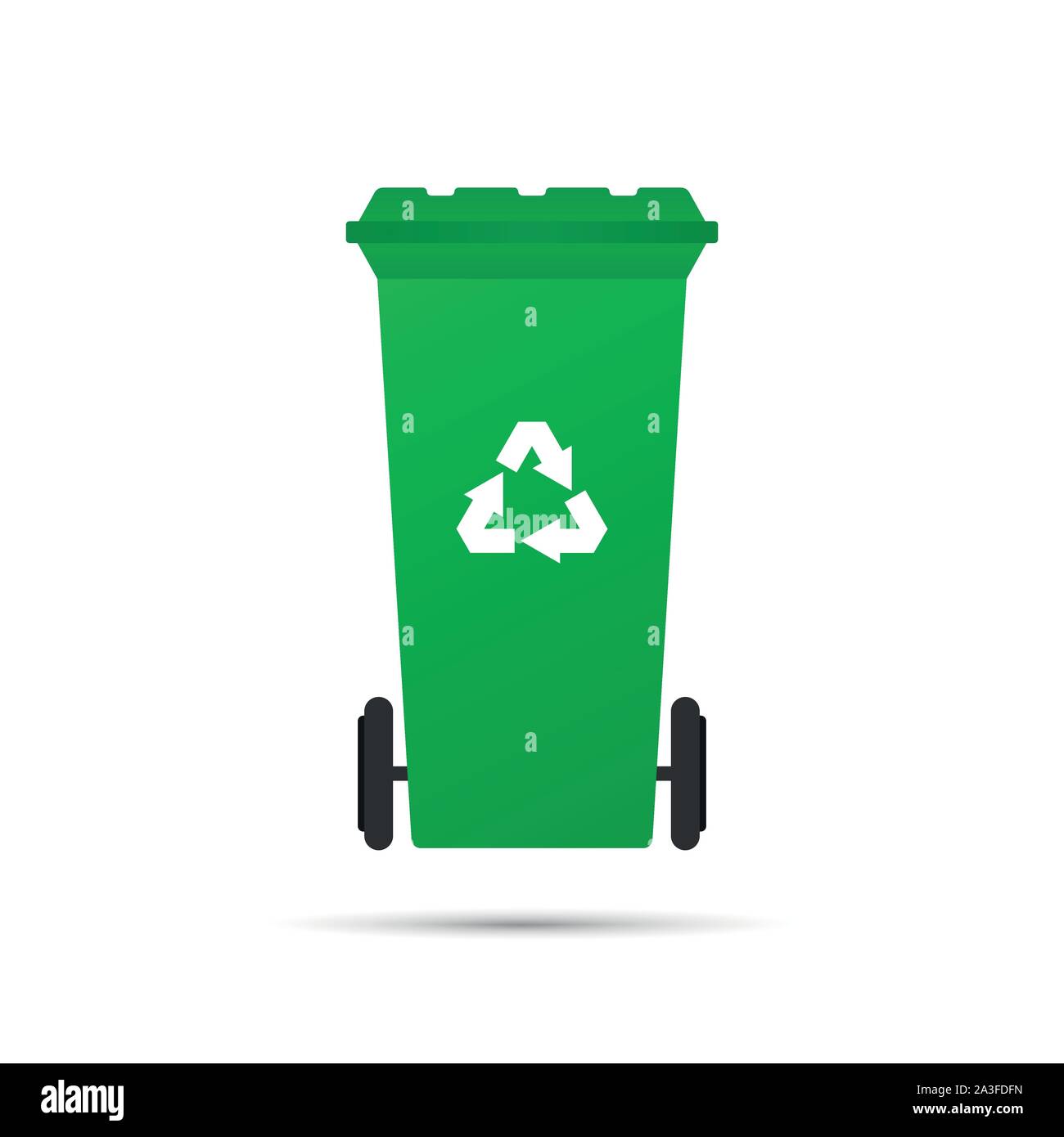 Green recycle bin isolated on white background. Vector stock ...