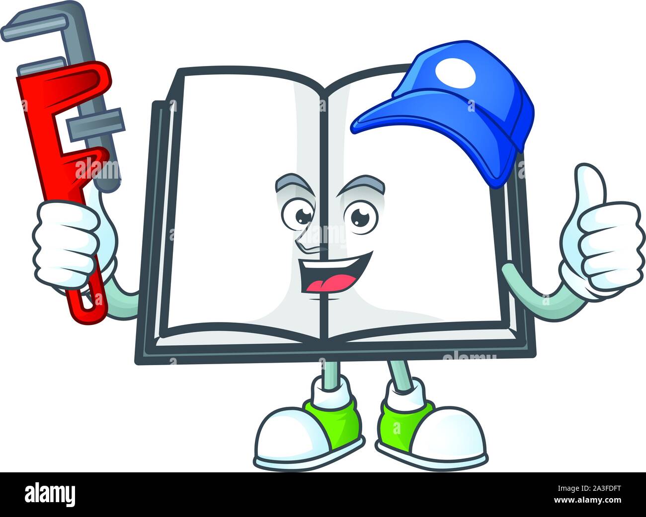 Plumber open book on a white background Stock Vector