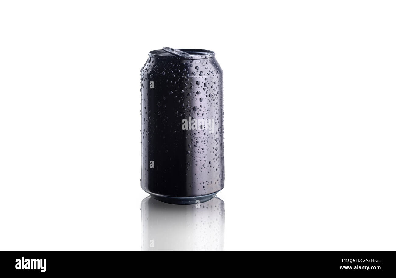 Download Wet Black Alluminium Can Of Beer Lemonade Or Tonic Isolated On White Background With Condensation Drops Empty Packaging Mockup With No Label Stock Photo Alamy Yellowimages Mockups