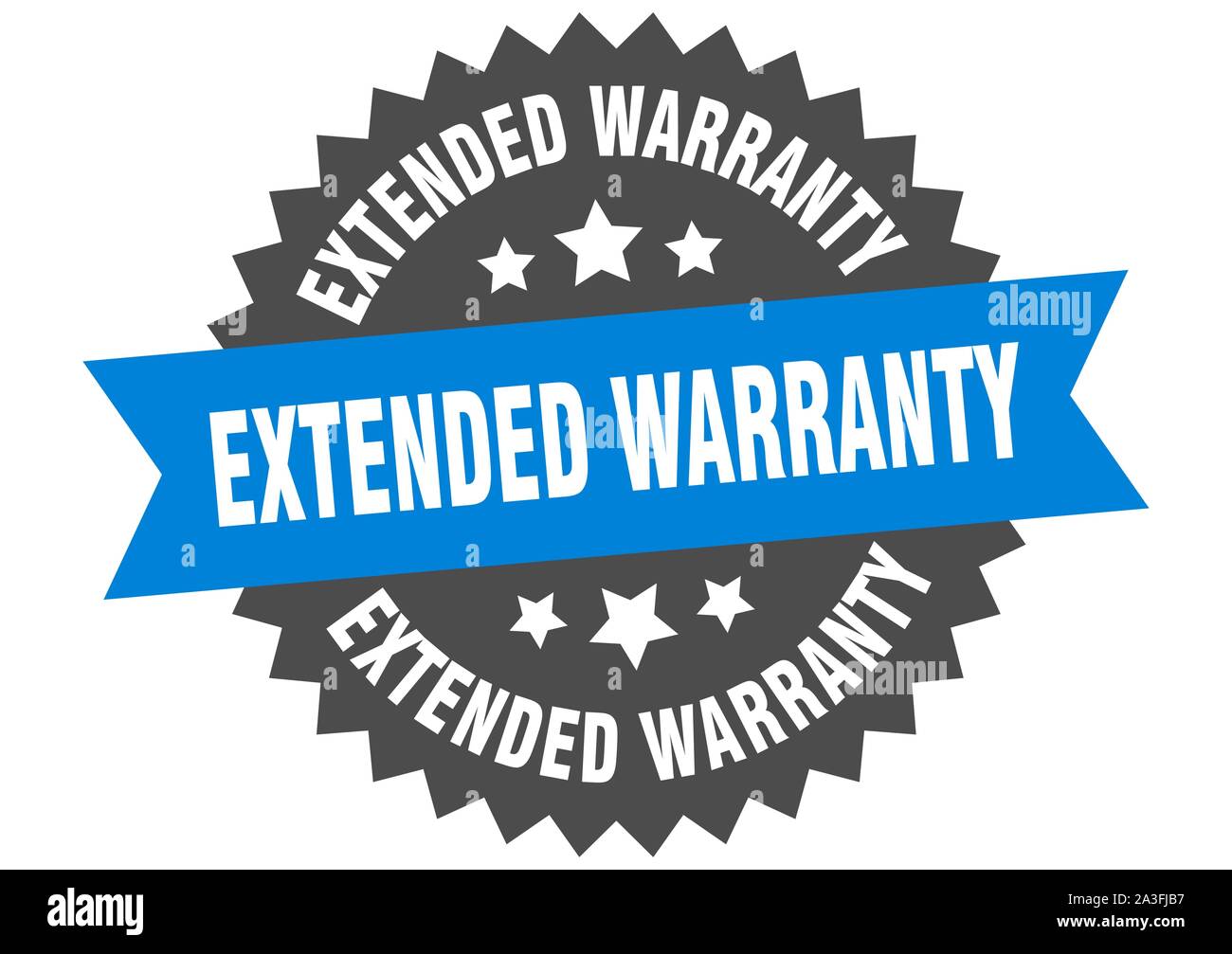 extended warranty sign. extended warranty blueblack circular band