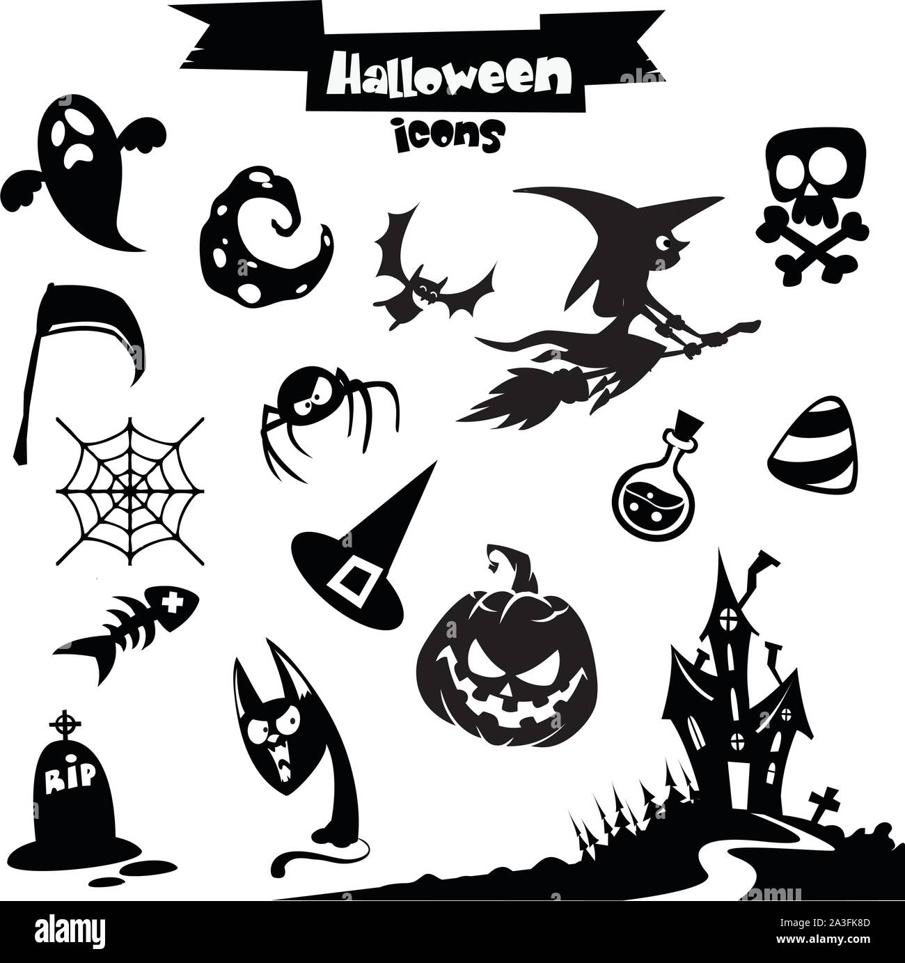 Coleção de vetores de halloweenpumpkin face clipart, conjunto de cara  assustadora halloween element.