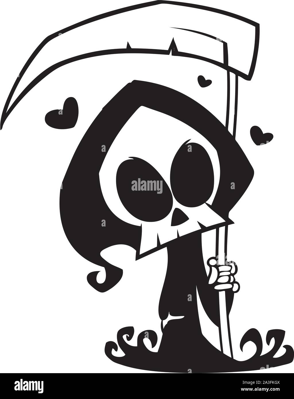 Grim reaper drawing Black and White Stock Photos & Images - Alamy