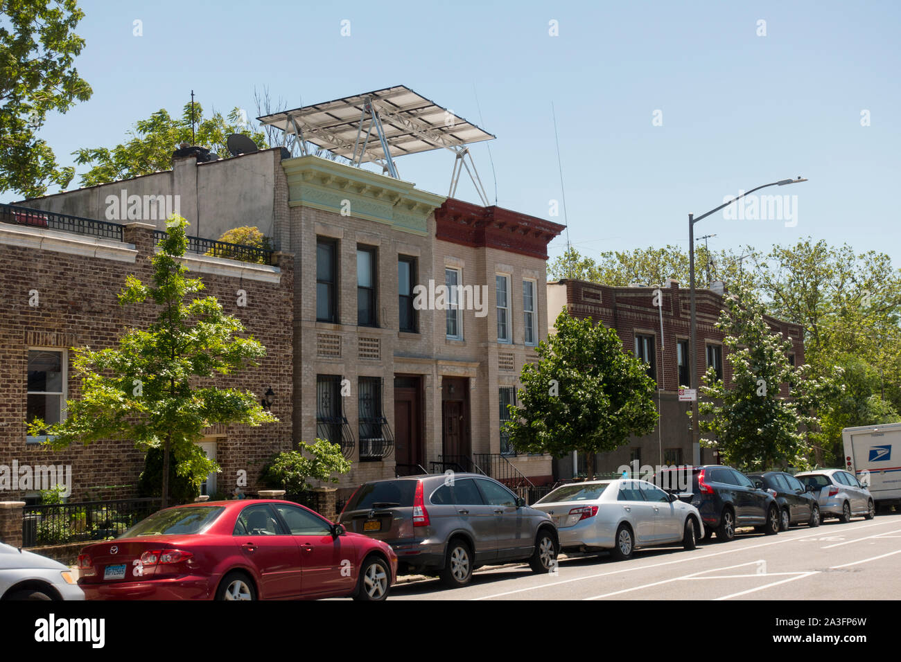 Terrace houses with solar system hires stock photography and images