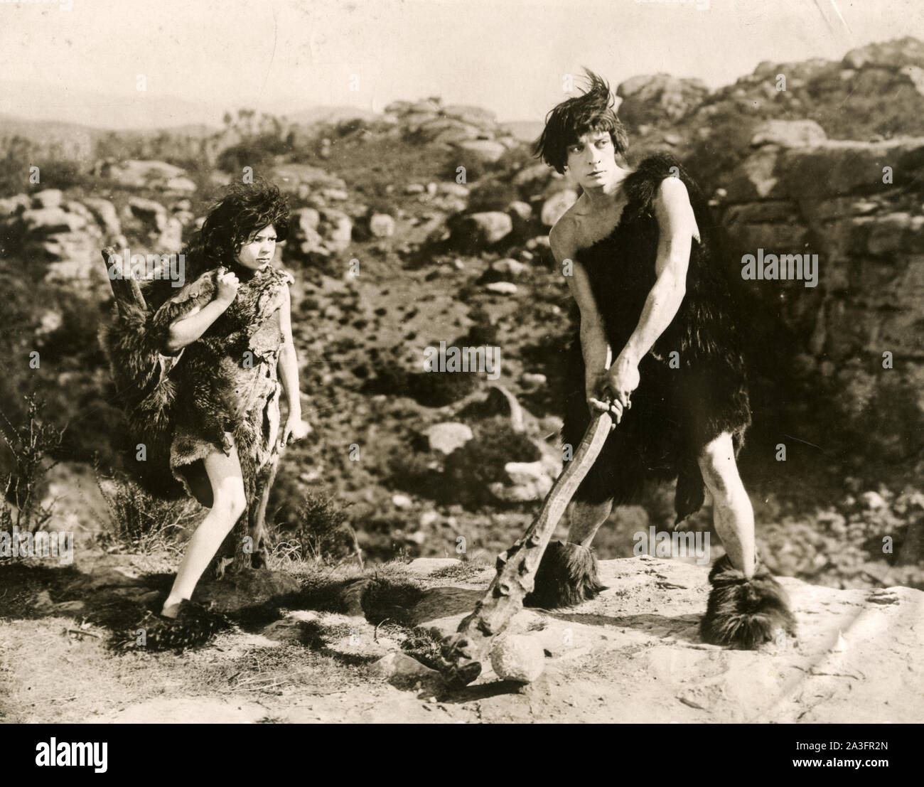 Buster Keaton plays golf in the silent film Three Ages 1923 Stock Photo Alamy
