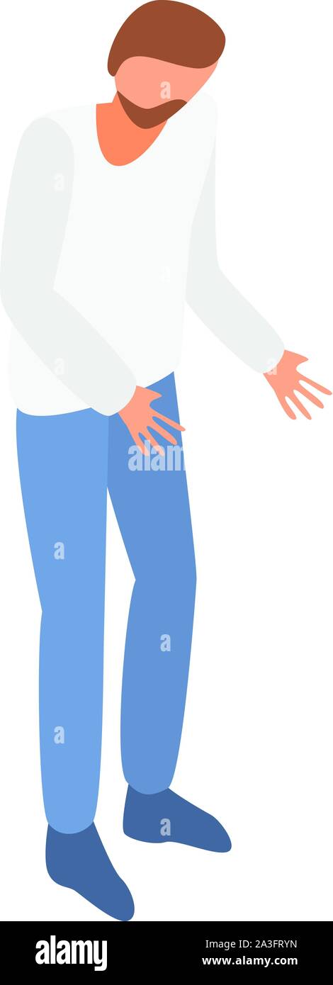 Bearded man icon, isometric style Stock Vector