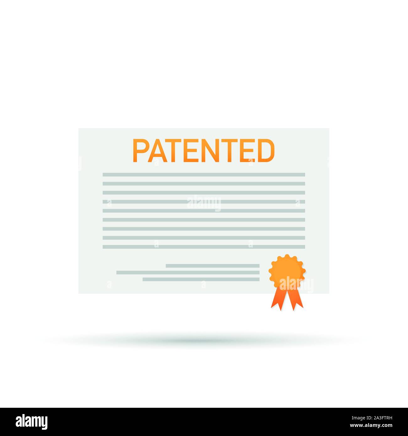 Patented document with approved stamp vector stock icon illustration Stock Vector