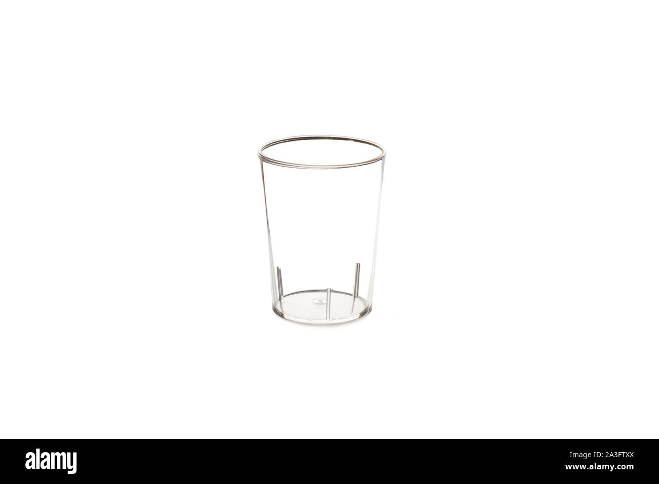 Transparent plastic glass on a white background Stock Photo - Alamy