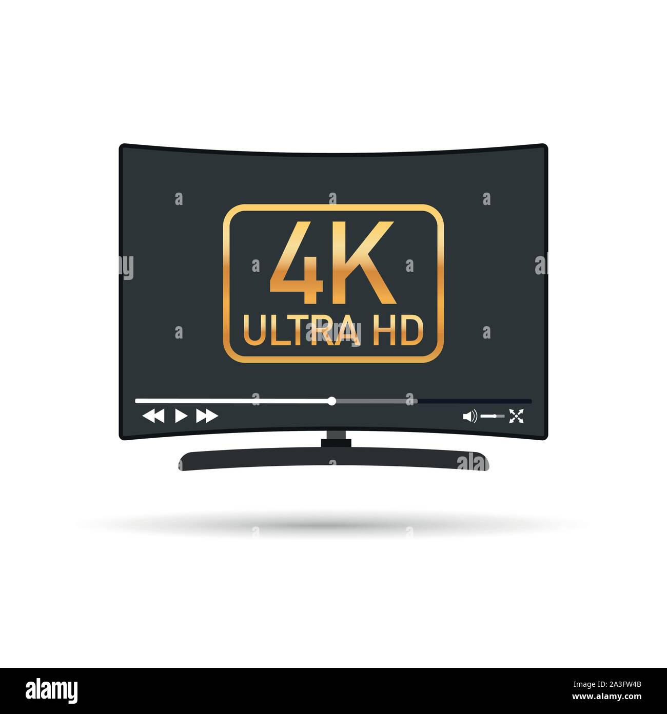 Modern flat screen tv with ultra high definition, 4k ultra hd screen